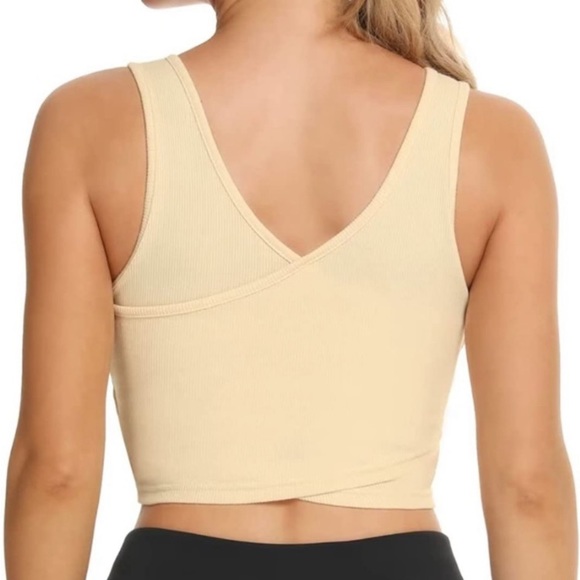 BUNDLE OF 2️⃣ We1Fit Longline Sports Bras Ribbed Cropped-Top Notched-Neck Size L - Picture 3 of 8